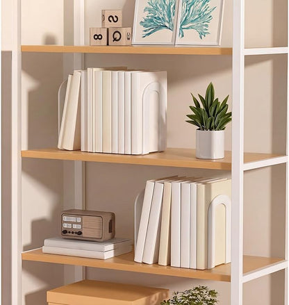 Chunful 6 Pcs Modern Metal White Book Ends - Image 7