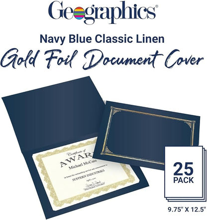 Geographics Classic Linen Certificate/Document Covers, 12.5” x 9.75” - Image 2