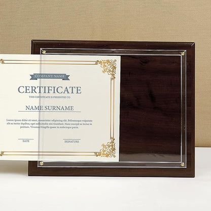 Fine Stationery Walnut Certificate Award Plaque - Image 4