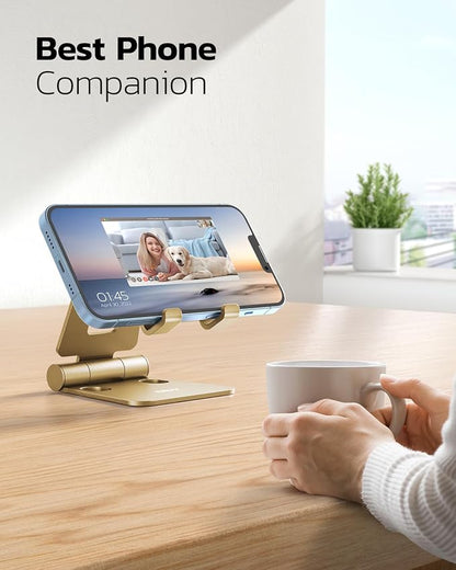 Nulaxy Dual Folding Cell Phone Stand, Fully Adjustable Foldable Desktop Phone - Image 6