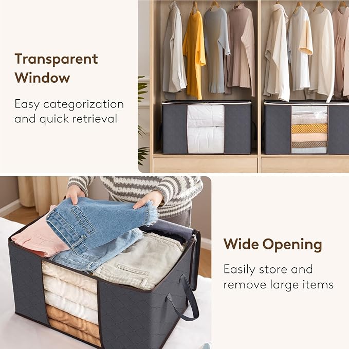 Lifewit 8 Pack 60L Clothes Storage Bins - Image 6