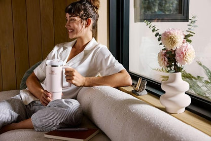 STANLEY Quencher H2.0 Flow State Tumbler, 40 oz, Rose Quartz Bouquets | Handle and Straw | 3-Position Lid | Cup Holder Compatible for Travel | Insulated Stainless Steel Cup | BPA-Free - Image 11