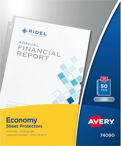 Avery Clear Economy Sheet Protectors, Top Load, 50 Document Protectors by Avery