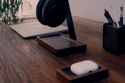 Walnut Headphone Stand, Wooden Headset Stand - Image 8
