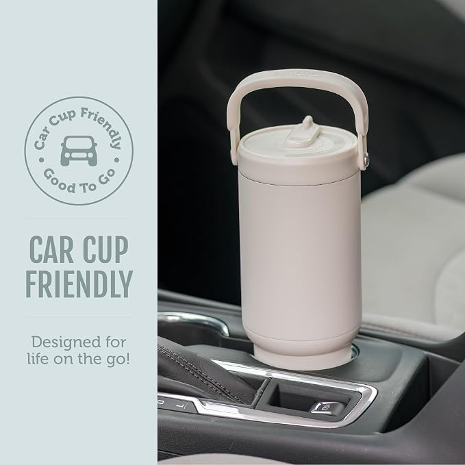 Ello Oasis Go+ 26oz Tumbler with Top Handle and Retracting Straw | Reusable Insulated Stainless Steel Cup, 100% Leakproof Water Bottle, 24 Hours Cold, Cup Holder Friendly For Travel | Salt Water - Image 4
