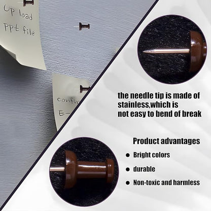 VAPKER Push Pins Tacks 120Pcs Solid Chocolate Color Thumb Tacks Larger Size Pin - Image 3
