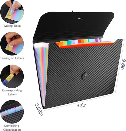 13 Pocket Expanding File Organizer, Accordion Document Folder - Image 2