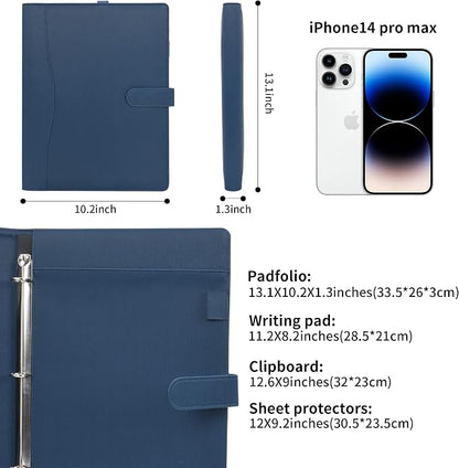 Wonderpool A4 PU Leather Portfolio Holder Ring File Document Case - Image 3