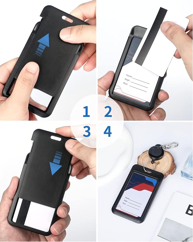 Uniclife 3 Pack Sliding Vertical Badge Holders - Image 6