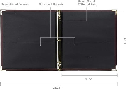 Samsill Classic Collection Leather 3 Ring Binder, Executive Presentation - Image 4