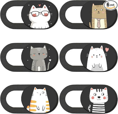 6Pcs Phone Privacy Camera Cover Webcam Camera Cover Slide Cat Pattern Privacy by PRESSINART