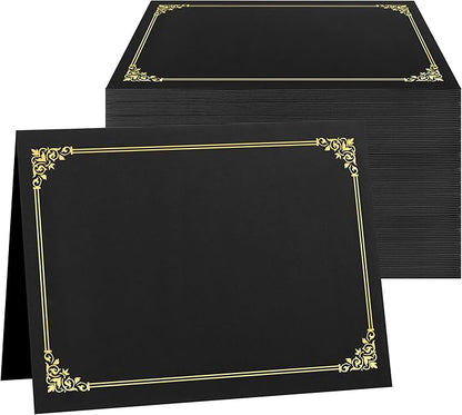 SUNEE Certificate Holders, 100 Packs Black Diploma Holders, Certificate Covers by SUNEE