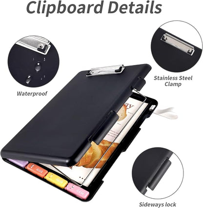 Letter Size Paper Organizer Box, A4 File Portable Project Case, Plastic - Image 3