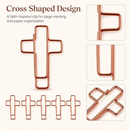 140 Pack Rose Cross Paper Clips, Decorative Paper Clips and Bookmarks - Image 3