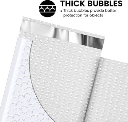 Fuxury Bubble Mailers 4x8 Inch 500 Pack Padded Envelopes Usable Size 4x7" Thick - Image 3