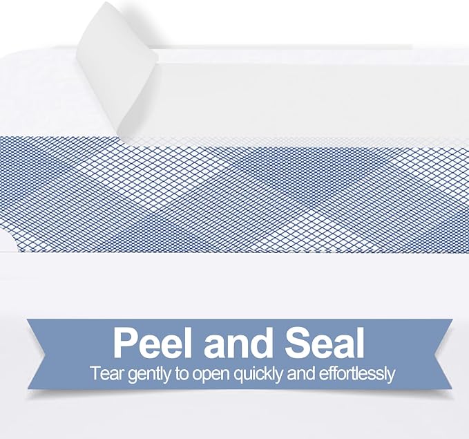 1000#9 Double Window Security Envelopes, PANDRI NO.9 Self Seal White Envelopes - Image 4