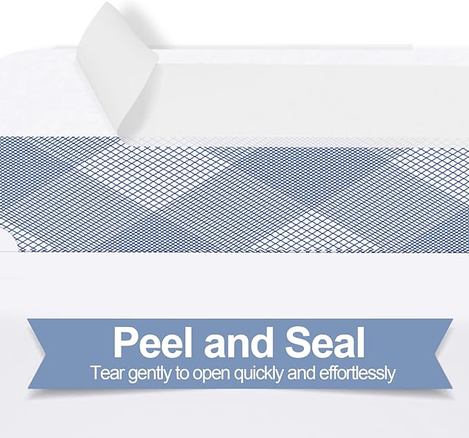750#9 Double Window Security Envelopes, PANDRI NO.9 Self Seal White Envelopes - Image 4