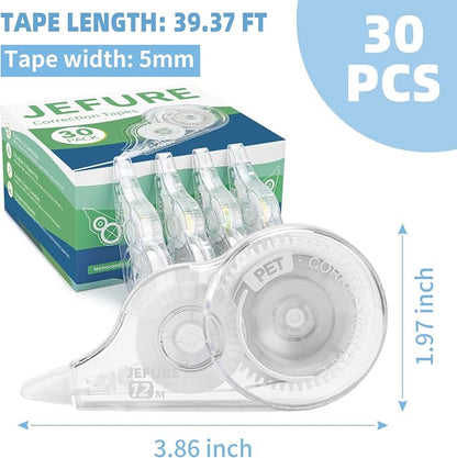 30 Pcs Correction Tape, 39.4 Ft White Wrong Out Tear-Resistant Bulk, Instant - Image 2