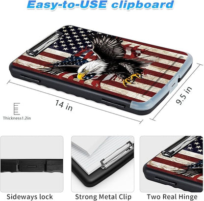Clipboard with Storage, 9.5x14 High Capacity America Falg Eagle Storage - Image 3