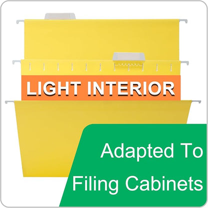Yellow Hanging File Folders, 25 Packs Letter Size File Folder, Designed - Image 4