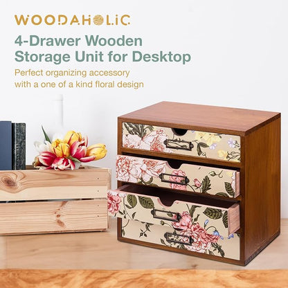 4-Drawer Vintage Desk Organizer - Image 9