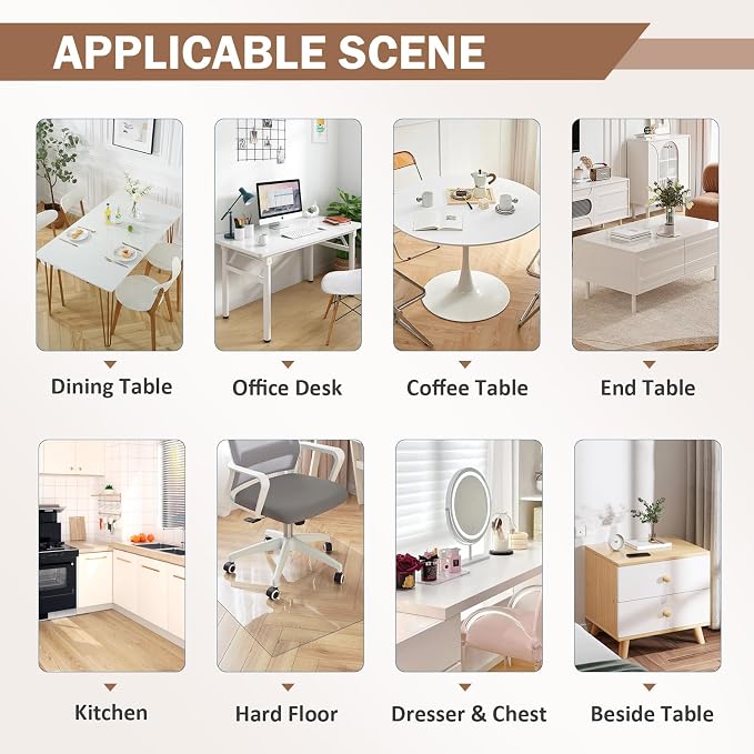 LovePads Clear Table Cover Protector, 18 x 60 Inch 2mm Thick Plastic Table Cover - Image 6