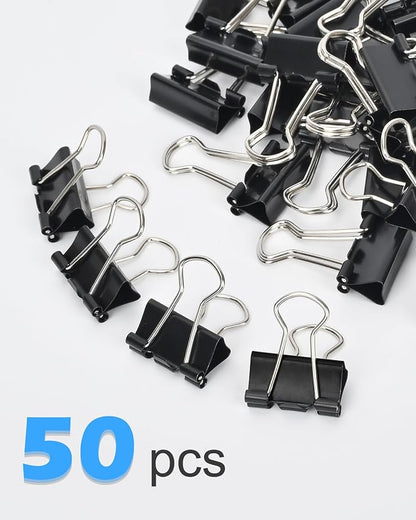 Binder Clips, 50 Pack, 0.75 in Small Paper Clips - Image 3