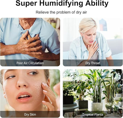 MEGAWISE 2025 Humidifier, 6L Large Capacity, 50H Runtime, Enjoy ultra-quiet, cool mist for your bedroom, nursery, or indoor plants. Top-fill design for effortless convenience (White) - Image 3