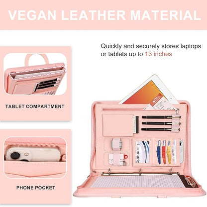Leathario Portfolio Binder, Includes 5 Folder Index Dividers, 13 Inch Tablets - Image 6