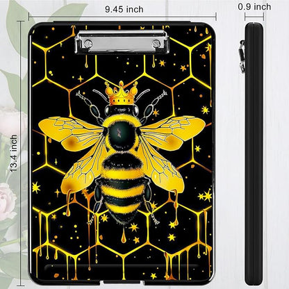 Bee Black Background A4 Clipboard - Image 4