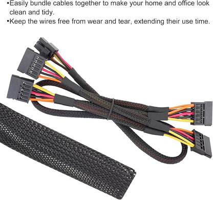 10ft PET Expandable Wire Loom 1 Inch, PET Braided Wire Sleeving Cable - Image 4