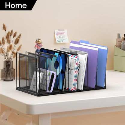 File Organizer for Desk, 7-Section Vertical File Sorter, Paper Holder Organizer - Image 6