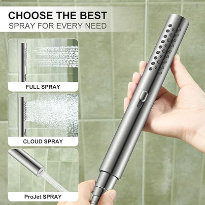 KENES Square Rainfall Shower System Faucet Set, Brushed Nickel Rain Shower Head and Handle Set, 10 Inch Stainless Shower Head with Handheld Spray (Shower Valve Included), LJ-6026A - Image 4