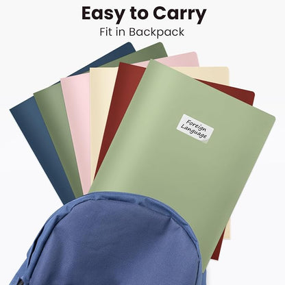 Sooez 6Pack Folders with Pockets, Pocket Folders with Extra Labels, Plastic - Image 5