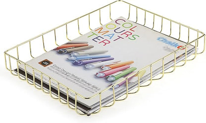BTSKY Multipurpose A4 File Tray Wire Desk Tray Organizer Elegant Letter Size by BTSKY