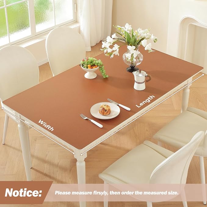 OstepDecor Brown Table Cover Protector 24 x 36 Inch, 1.5mm Thick Plastic Table - Image 2