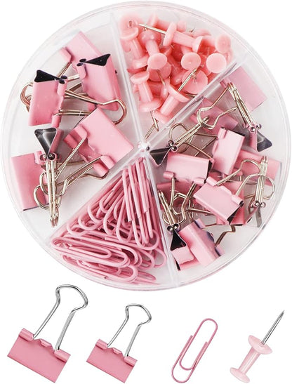 Paper Binder and Clips Set, Metal Assorted Sized Binders by CREECHWA