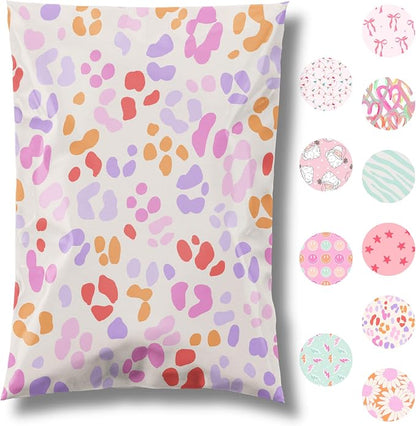 Pretty Package Store Designer Poly Mailers, Preppy Leopard, 100 Pack | Heavy by PrettyPackageStore
