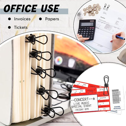 100 Pcs Paper Clips Metal Wire Hollow Out Clothespins Multi Purpose Utility - Image 4