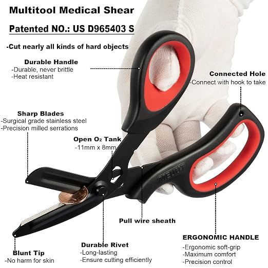 MEUUT 2 Pack Trauma Shears Patented Bandage Scissors - Image 3