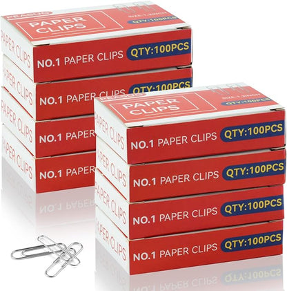 800 Pcs Medium Paper Clips, #1 Smooth Paperclips by PEASUG