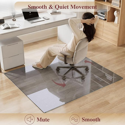 Tempered Glass Chair Mat, Round Corner and Polished Edge - Image 4