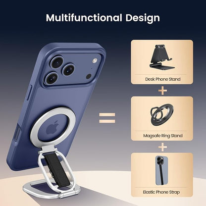 Foldable Double Sided Ring Magnetic Phone Grip & Kickstand, Finger Loop Strap - Image 3