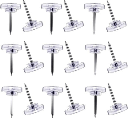 Clear Plastic Push Pins and Tacks by Unknown