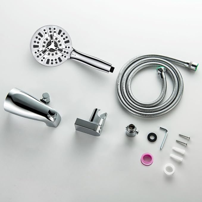 Tub Spout with Diverter, Chrome High Pressure 10 Mode Handheld Shower Sprayer, Bathtub Faucet with Sprayer - Image 8