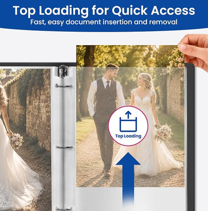 Taja Sheet Protectors for 3 Ring Binder, Non-Glare Page Protectors Top Loading - Image 5