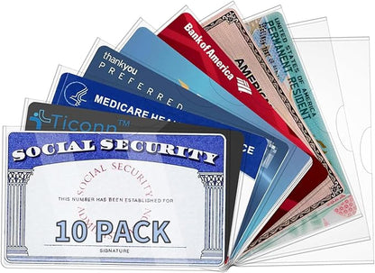 10 Pack Social Security Card Protector Medicare New Credit Card Holder by UEHSNI