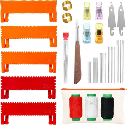 44Pcs Clip-On Sewing Ruler Seam Guide & Needle Kit | Great by Unknown