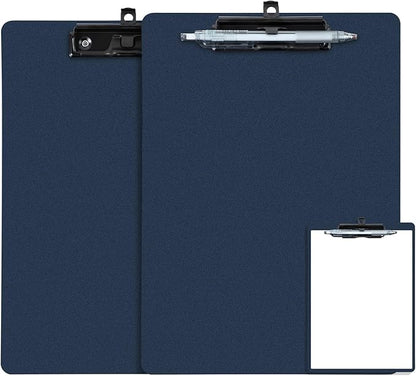 FRETONBA Blue Clipboard with Pen Holder, 2 Pack Plastic Clipboard with Low by FRETONBA