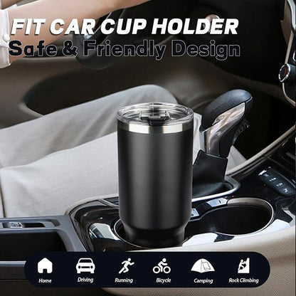 40 oz Tumbler with Lids and Straws, Stainless Steel Insulated Coffee Tumbler, Double Wall Vacuum Insulated Travel Mug Cup, Leakproof Thermal Coffee Cup for Hot and Cold Drinks (Black) - Image 6